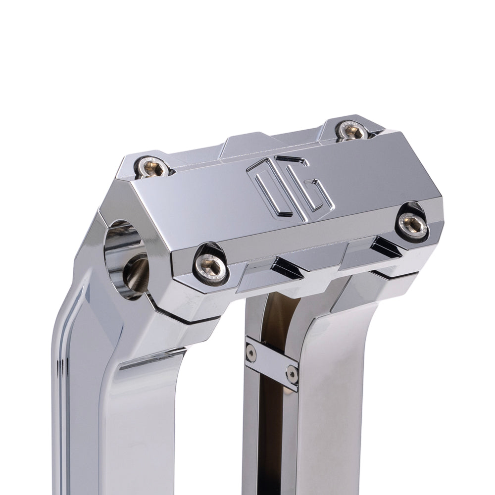 OG Chrome 6.5 inch Straight Risers with Chrome Standard Top Clamp