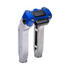 OG Chrome 8.5 inch Pull Back Risers with Blue Digital Gauge Cut Out Top Clamp