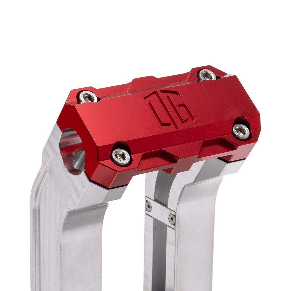 OG Aluminum 8.5 inch Straight Risers with Red Standard Top Clamp