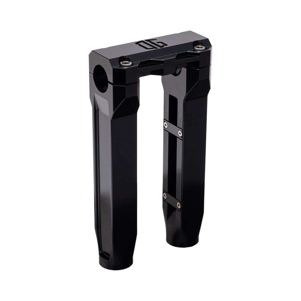 OG Black 8.5 inch Straight Risers with Black Standard Top Clamp
