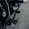 Original Garage Moto Chrome Mini Floorboards installed on a Harley-Davidson M8 Softail