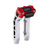 OG Chrome Performance 8.5 inch Pull Back Riser Legs with Red Performance Digital Gauge Top Clamp