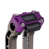 OG Purple Performance Digital Gauge Top Clamp on OG Black Chrome Performance Riser Legs