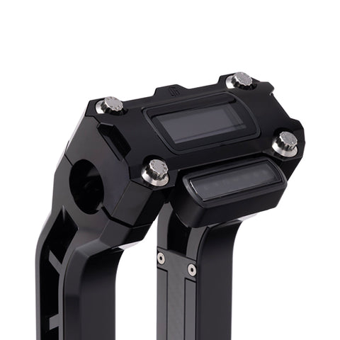 OG Black Performance Digital Gauge Top Clamp on OG Black Performance Riser Legs