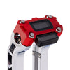 OG Red Performance Digital Gauge Top Clamp on OG Chrome Performance Riser Legs