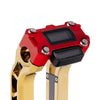 OG Red Performance Digital Gauge Top Clamp on OG Gold Plating Performance Riser Legs