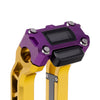 OG Purple Performance Digital Gauge Top Clamp on OG Gold Performance Riser Legs