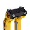 OG Black Performance Top Clamp on OG Gold Performance Riser Legs