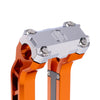 OG Chrome Performance Top Clamp on OG Orange Performance Riser Legs