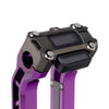 OG Black Chrome Performance Digital Gauge Top Clamp on OG Purple Performance Riser Legs