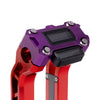 OG Purple Performance Digital Gauge Top Clamp on OG Red Performance Riser Legs