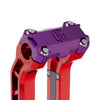OG Purple Performance Top Clamp on OG Red Performance Riser Legs