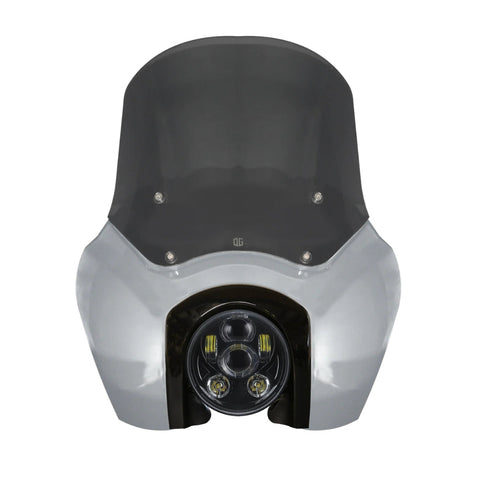 OG Softail Low Rider S Complete T-Sport Fairing Kit - Barracuda Silver 5.75 LED Black