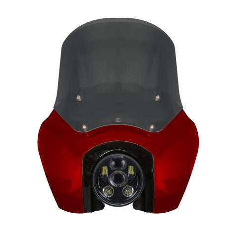 Original Garage Moto Softail Low Rider S Complete T-Sport Fairing Kit - Red Rock - 5.75 LED Black Headlight