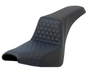 SADDLEMEN Step-Up Seat - Honeycomb - Blue Stitching - FL/FX '18-'23 - Team Dream Rides
