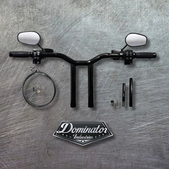 Dominator Industries COMPLETE ALL IN ONE 12" BIG DADDY MX T BAR KIT FOR 2015-2023 ROAD GLIDE (GLOSS BLACK) Plug and Play - Team Dream Rides