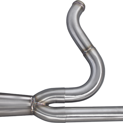TBR Comp S 2-1 M8 Exhaust for Harley Davidson 2017 Models - Brushed Finish with Black Turnout Endcap