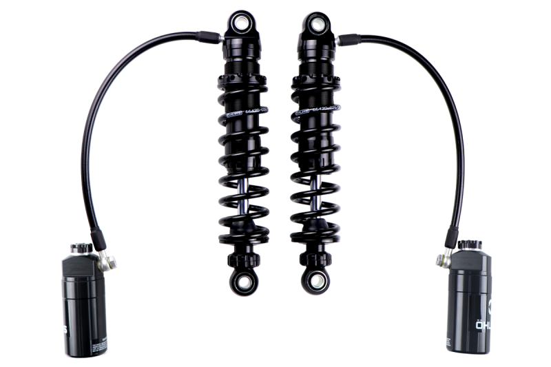 Ohlins HD 050S2 Twin Blackline 12-inch Reservoir Shocks for Harley FL Touring Models