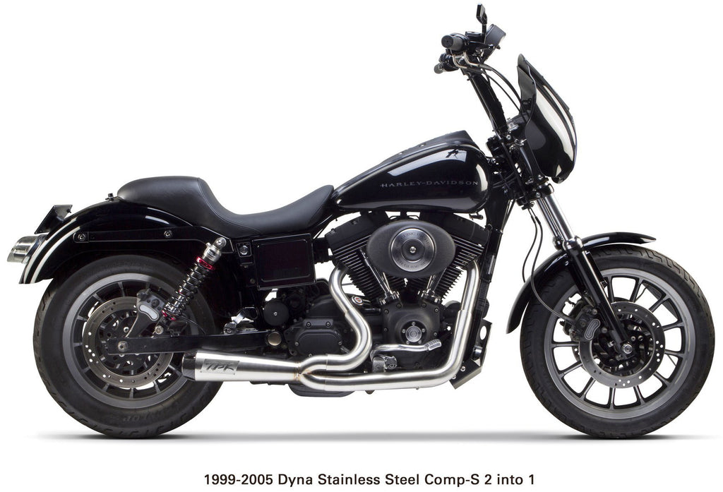 TBR Comp S 2-Into-1 Dyna Exhaust System with Carbon Fiber End Cap for Harley Davidson FXD and FXDWGSE Models