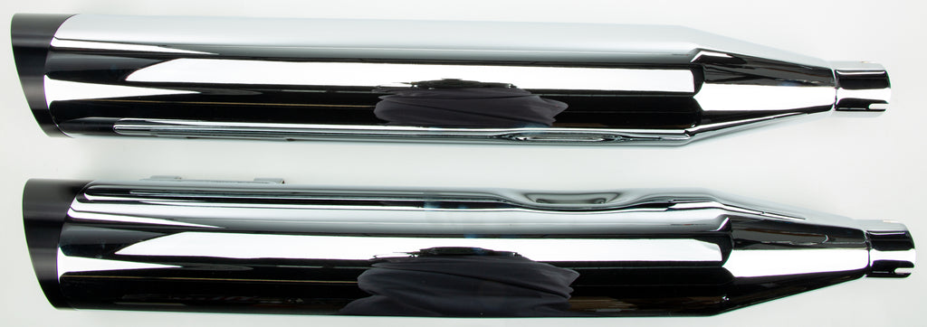 TBR Comp S Slip-On Exhaust for Harley-Davidson FLRT, FLHT, FLHR, and More – Black Slash Endcap