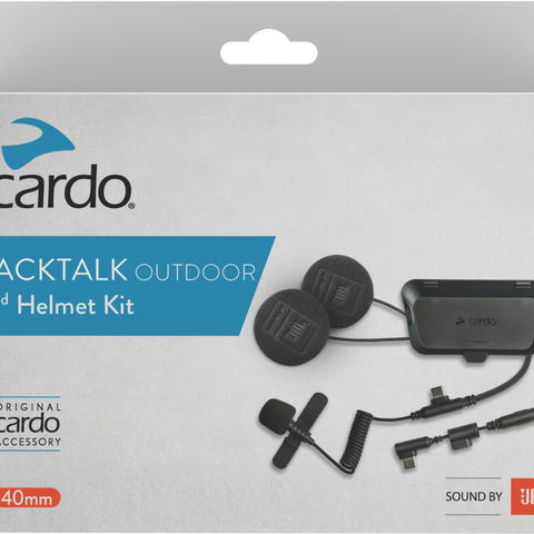 CARDO Packtalk Outdoor 2nd Helmet Kit - Motorcycle Intercom System with JBL Audio, Waterproof Design, and 1 km Range