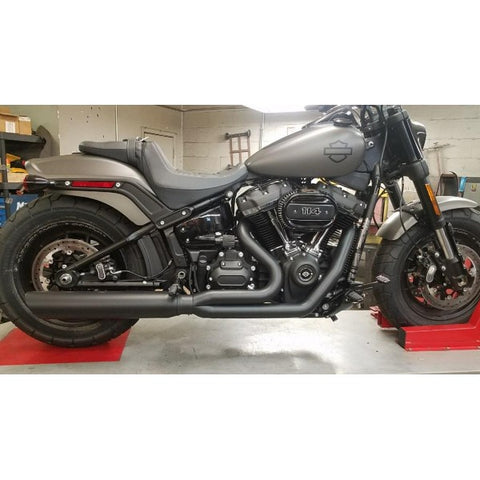 D&D 2018-2024 2:1 Softail M8 Fat Cat Straight Back Exhaust -Black - Team Dream Rides