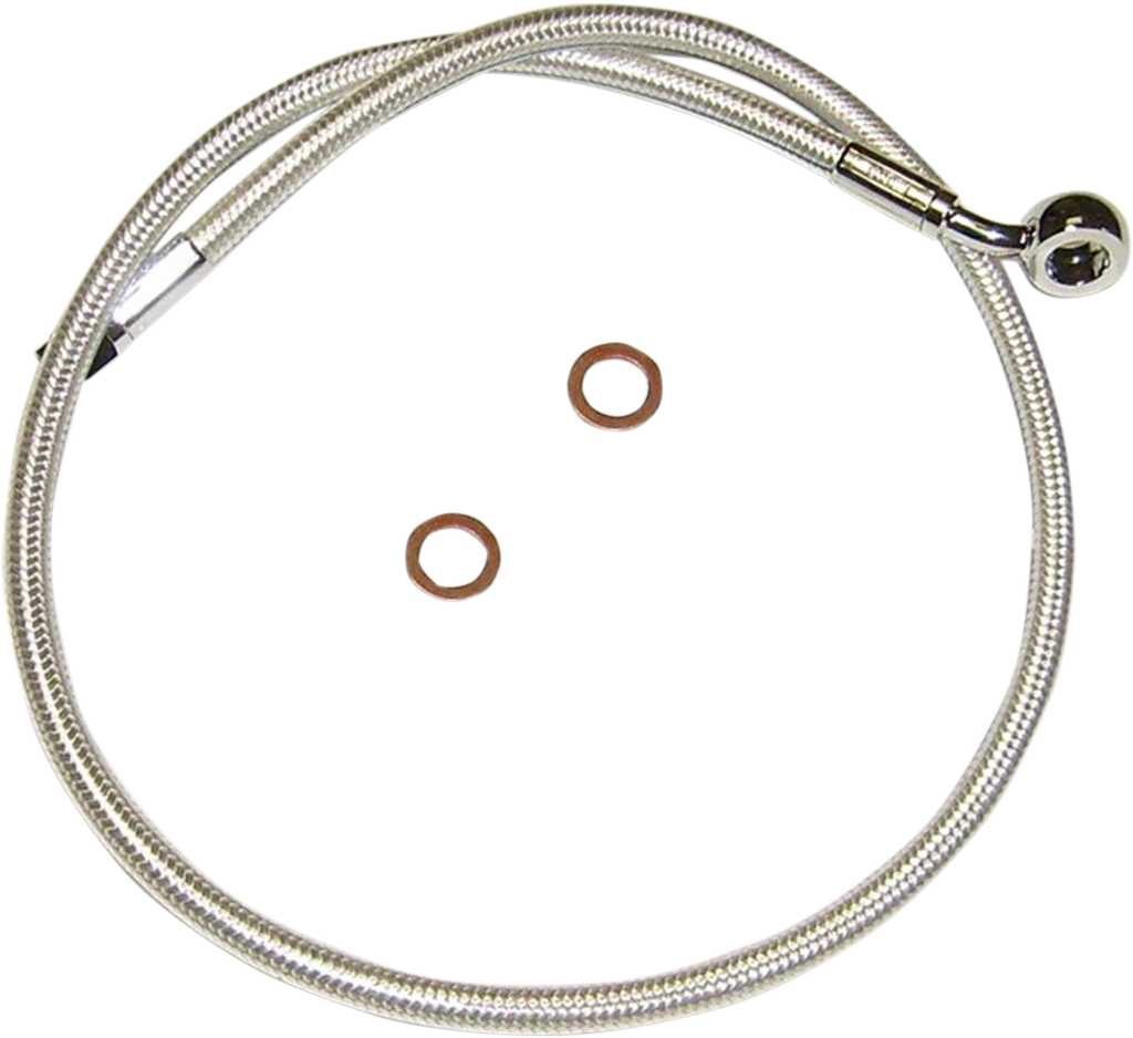 MAGNUM Brake Line - Front - Sterling Chromite II - 180° 10 mm - 15" Designer Series DOT ABS-Specific Upper Brake Line Kit - Team Dream Rides