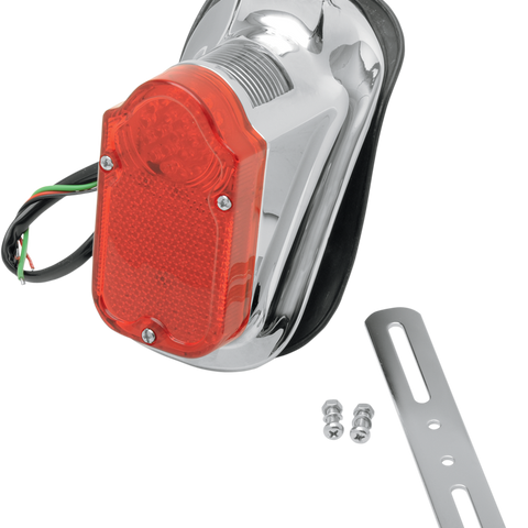 DRAG SPECIALTIES Tombstone Taillight/License Plate Mount - Top Tag - Red Lens Universal Mount Tombstone LED Taillight with License Plate Mount - Team Dream Rides