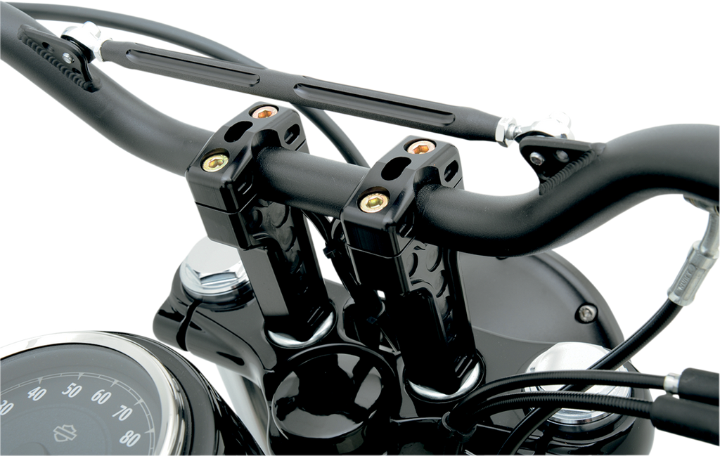 JOKER MACHINE Black 4" Dual Riser for Harley Davidson Dual Handlebar Riser Clamp Assembly - Team Dream Rides