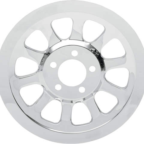 DRAG SPECIALTIES Rear Pulley Insert - ST '07-'17 Chrome Outer Rear Pulley Insert - Team Dream Rides