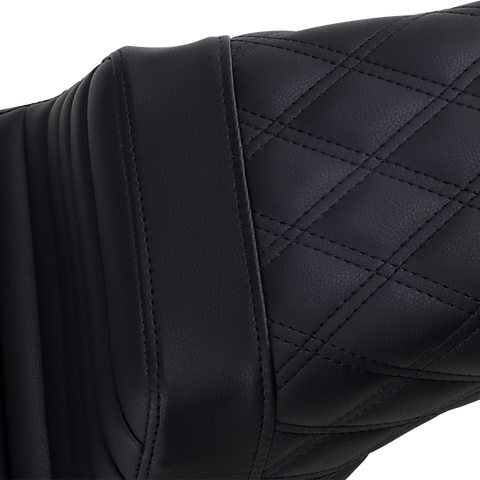 SADDLEMEN Step Up Seat - Tuck and Roll/Lattice Stitched - Black Step Up Seat — Rear Lattice Stitch/Tuck and Roll - Team Dream Rides