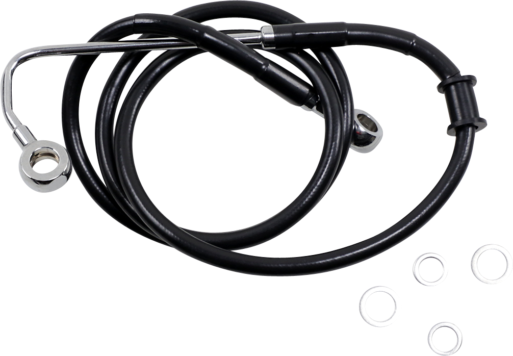 DRAG SPECIALTIES Brake Line - +8" - Black - '15-'17 Softail Extended Length Stainless Steel Brake Line - Team Dream Rides