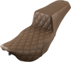 SADDLEMEN Step Up Seat - Driver Lattice Stitched - Brown Step Up Seat — Front Lattice Stitch - Team Dream Rides