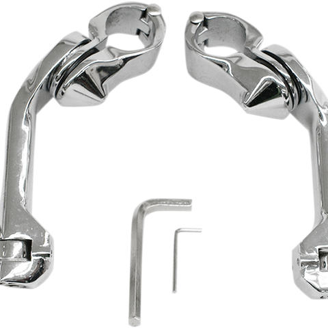 RIVCO PRODUCTS Highway Pegs With Mount - Chrome Highway Pegs with Mount Set Kit - Team Dream Rides