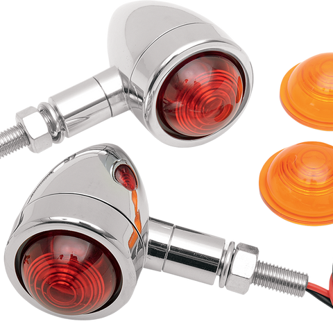 DRAG SPECIALTIES Mini-Bullet Light Kit - Amber/Red Custom Bullet Marker Lights — Marker Light - Team Dream Rides