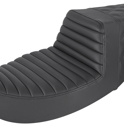 SADDLEMEN Step Up Seat - Tuck and Roll/Lattice Stitched - Black Step Up Seat — Tuck and Roll/Lattice Stitched - Team Dream Rides
