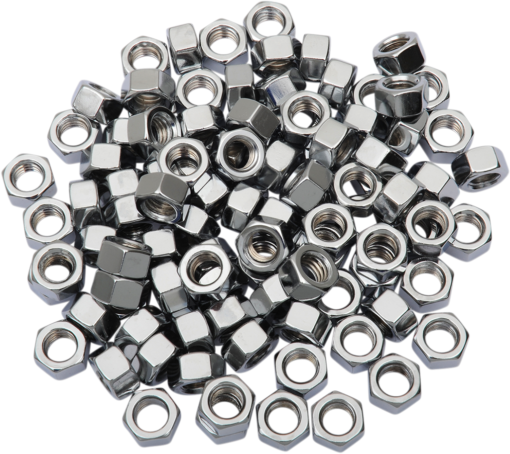 DRAG SPECIALTIES 3/8"-24 Chrome Hex Nut Hex Nuts - Team Dream Rides