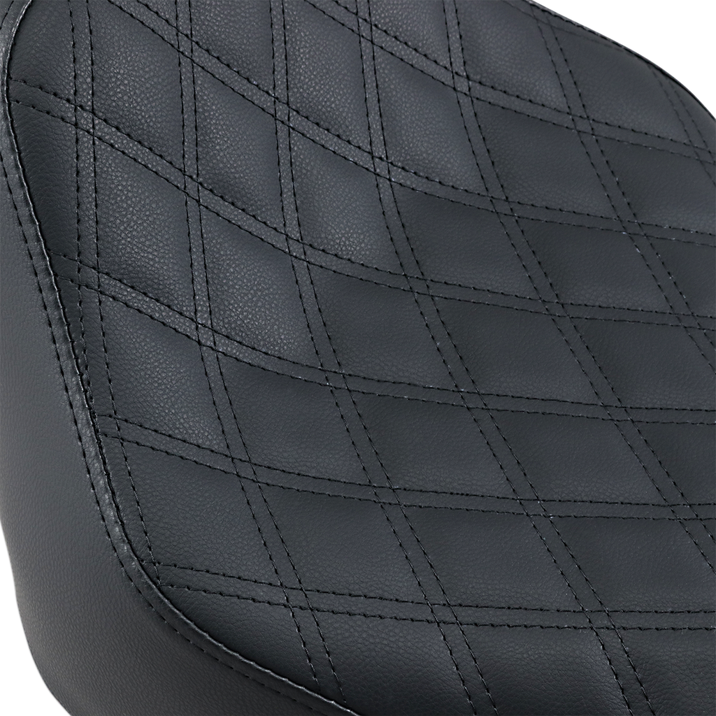 SADDLEMEN Renegade Seat - Lattice Stitched - Black - FLST Renegade LS Solo Seat - Team Dream Rides