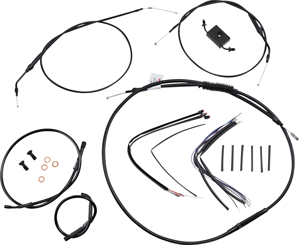BURLY BRAND Extended Handlebar Cable And Brake Line Kit For Sportsters With ABS And 16" Ape Hanger Handlebars Extended Handlebar Cable and Brake Line Kit for Sportsters with ABS - Team Dream Rides