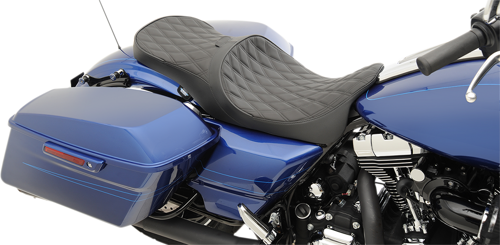 DRAG SPECIALTIES SEATS Low Touring Seat - Diamond - Driver's Backrest Backrest Compatible 2-Up Leather Touring Seat — Double Diamond - Team Dream Rides
