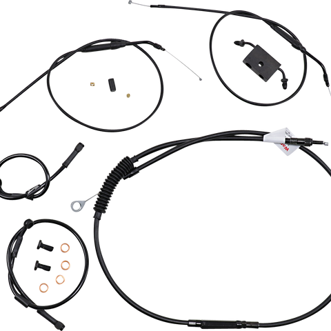 BURLY BRAND Extended Handlebar Cable/Brake Line Kit For Sportsters With ABS And Tracker/Scrambler Handlebars Extended Handlebar Cable and Brake Line Kit for Sportsters with ABS - Team Dream Rides