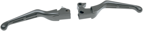 DRAG SPECIALTIES Black Slotted Levers Slotted Wide Blade Lever Set - Team Dream Rides