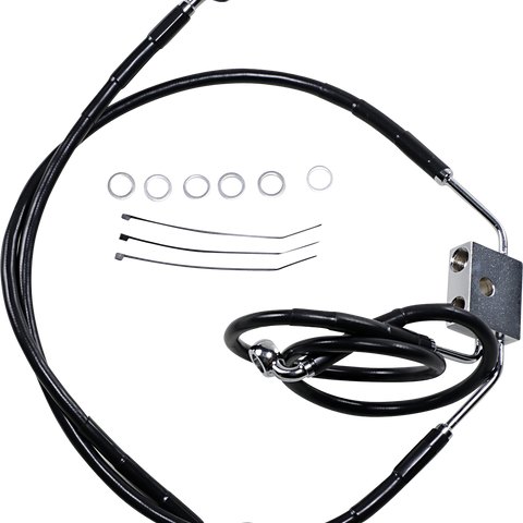 DRAG SPECIALTIES Brake Line - Front - Black - +6