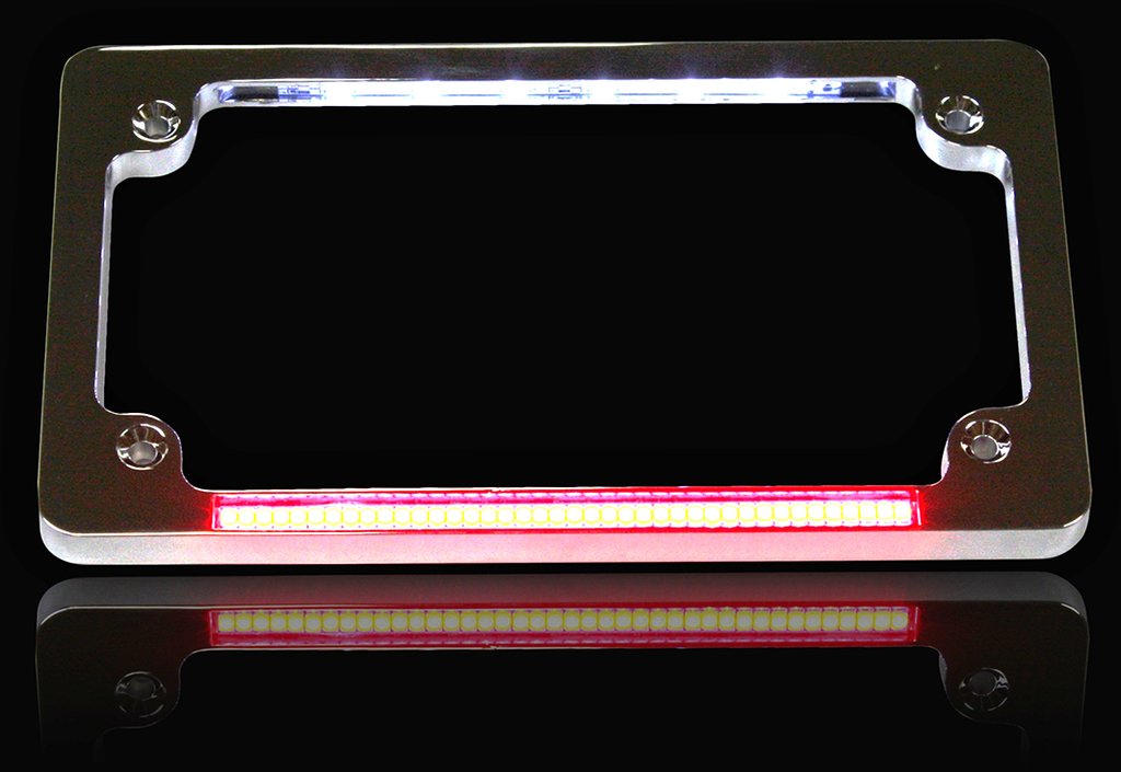 CUSTOM DYNAMICS Dual License Plate Frame - Chrome Dual LED License Plate Frame - Team Dream Rides
