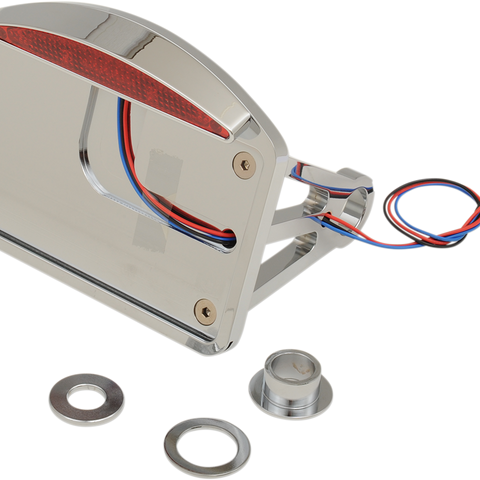 DRAG SPECIALTIES Side Mount Taillight/License Plate Mount - Flat Horizontal - Half-Moon Axel Side Mount Half-Moon LED Taillight and License Plate Mount - Team Dream Rides