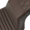 SADDLEMEN Step Up Seat - Tuck and Roll/Lattice Stitched - Brown Step Up Seat — Rear Lattice Stitch/Tuck and Roll - Team Dream Rides