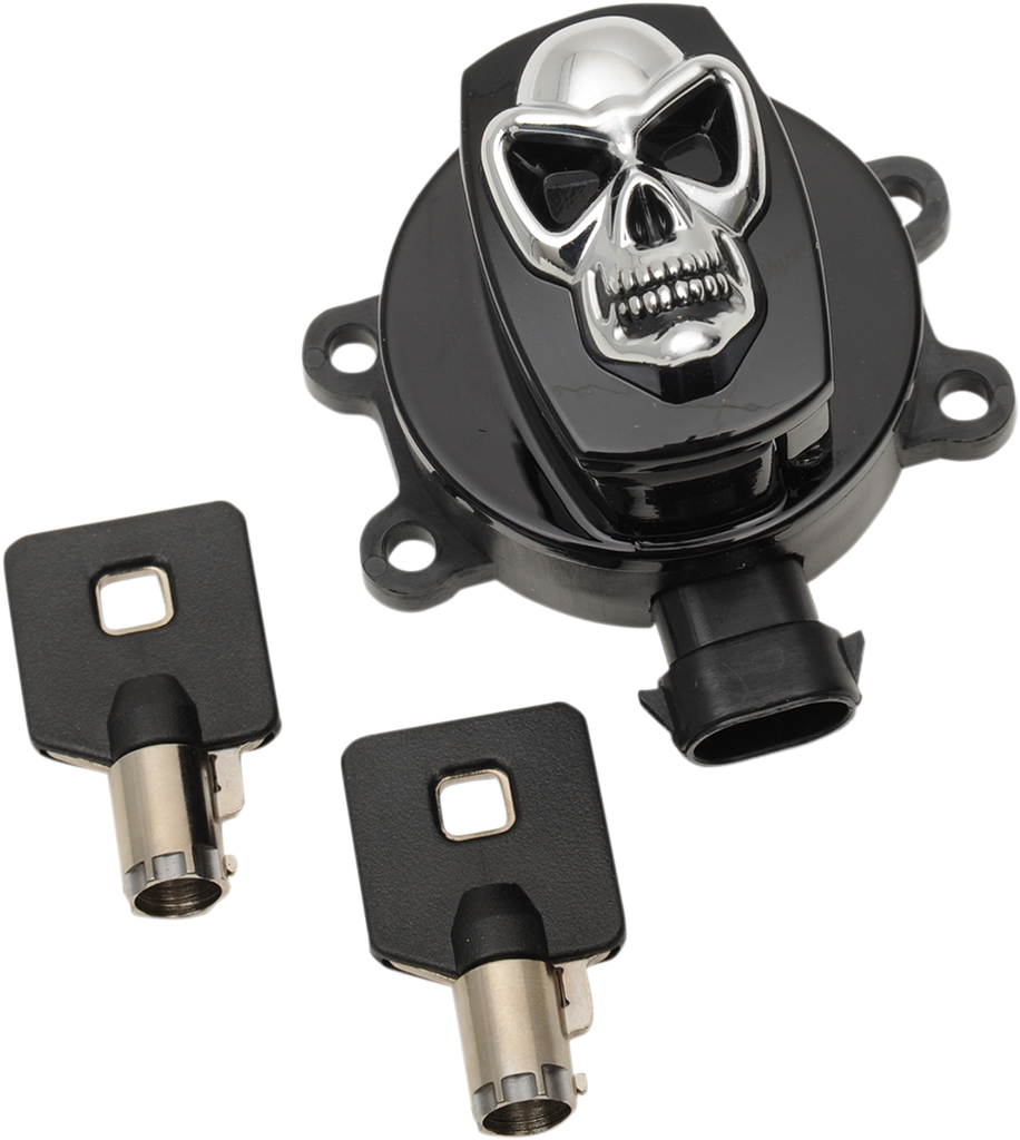 DRAG SPECIALTIES SWITCH IGN BLK SKL 14-17 Skull ignition Switch - Team Dream Rides