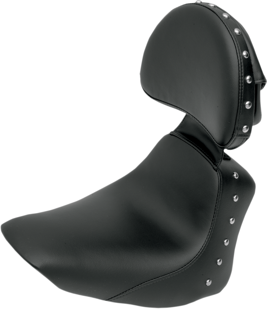 SADDLEMEN Studded Heels Down Seat - Backrest -  FLSTC Heels Down Solo Seat - Team Dream Rides