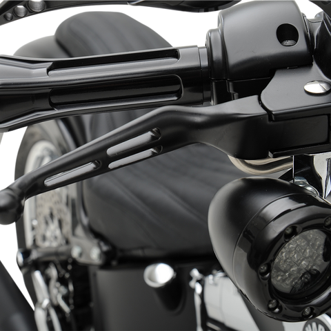 DRAG SPECIALTIES Black Slotted Levers Slotted Wide Blade Lever Set - Team Dream Rides