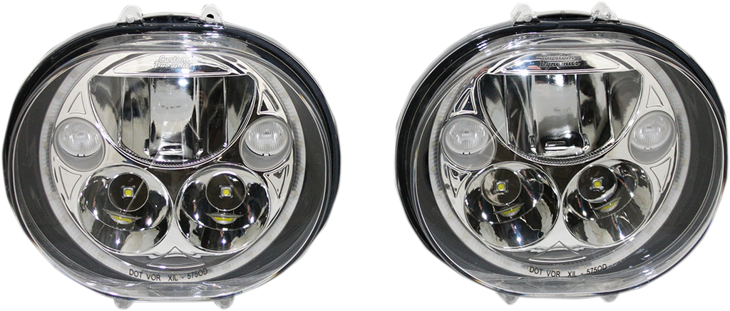 CUSTOM DYNAMICS LED Headlight - 5-3/4" - Chrome - Pair TruBEAM® LED Headlamps - Team Dream Rides
